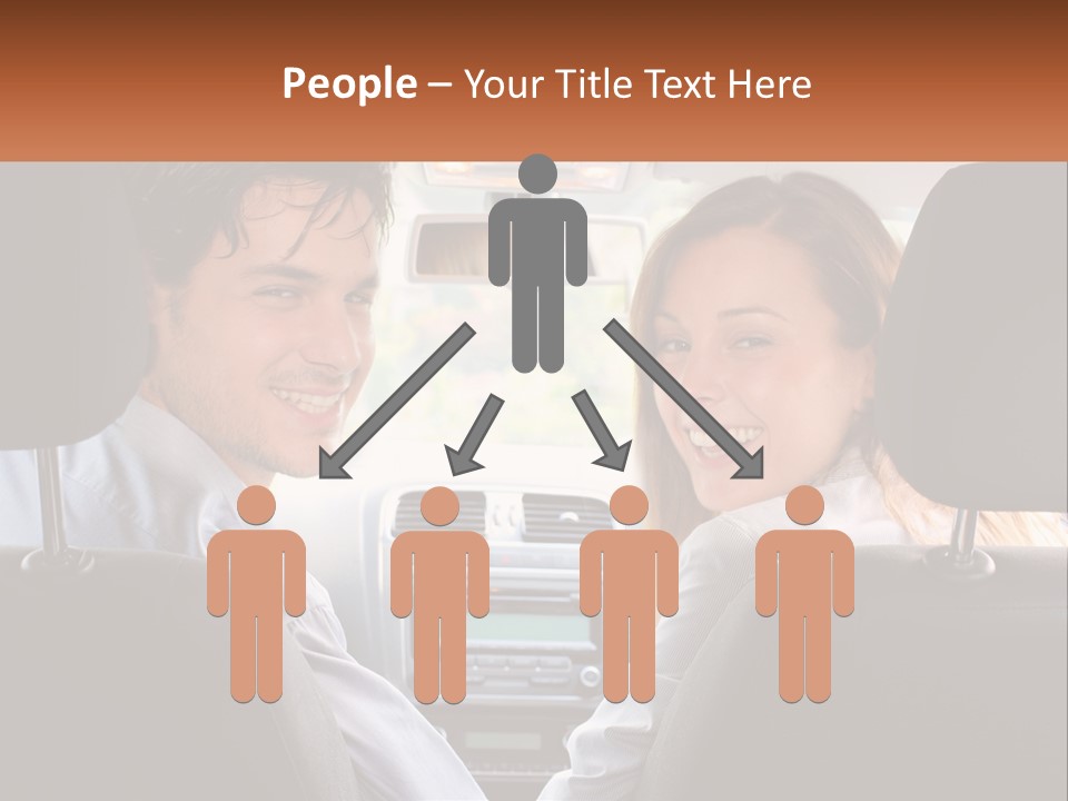 A Man And Woman Sitting In The Back Seat Of A Car PowerPoint Template