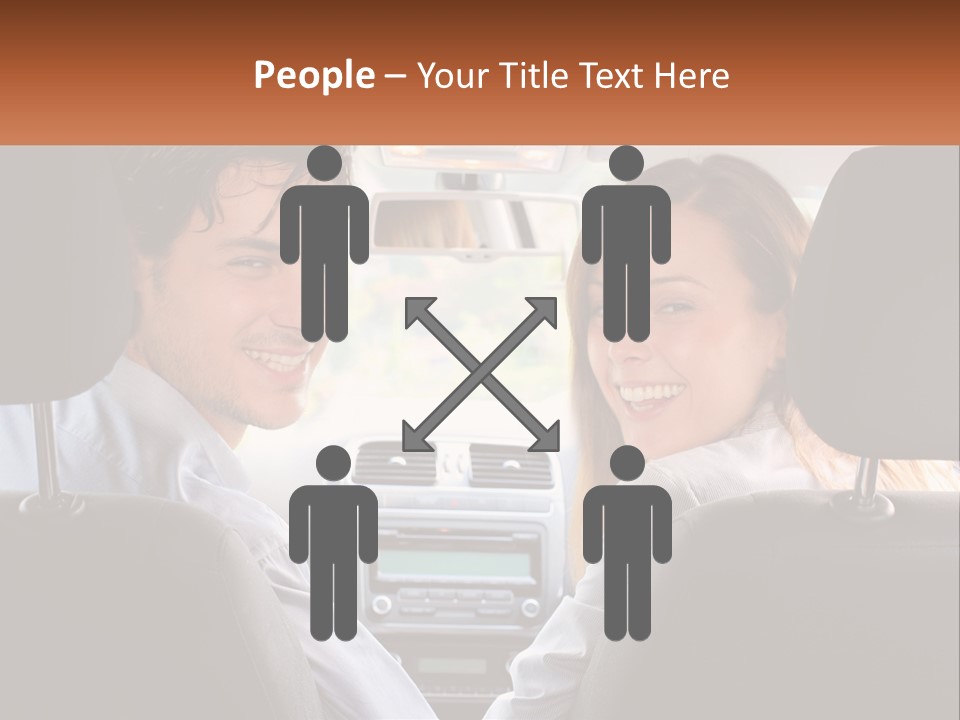 A Man And Woman Sitting In The Back Seat Of A Car PowerPoint Template