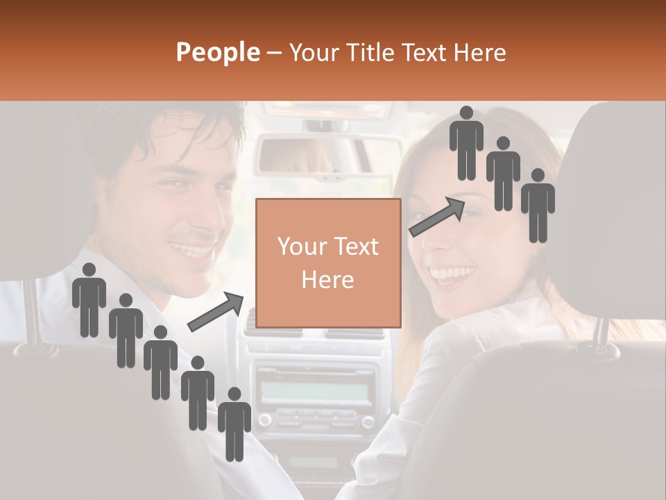A Man And Woman Sitting In The Back Seat Of A Car PowerPoint Template