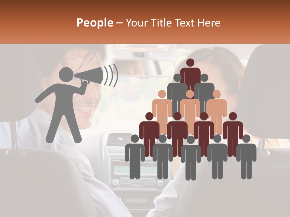 A Man And Woman Sitting In The Back Seat Of A Car PowerPoint Template