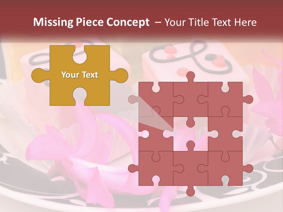 A Plate Of Colorful Desserts With Pink Flowers PowerPoint Template