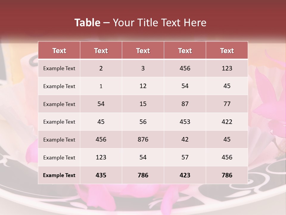 A Plate Of Colorful Desserts With Pink Flowers PowerPoint Template