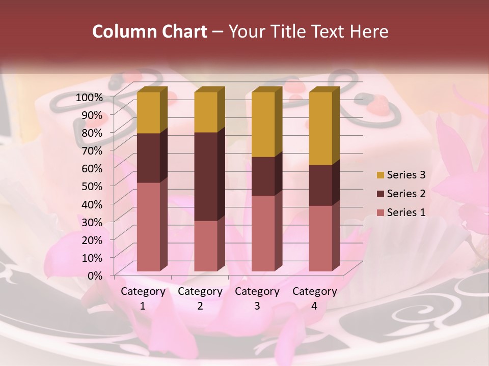 A Plate Of Colorful Desserts With Pink Flowers PowerPoint Template