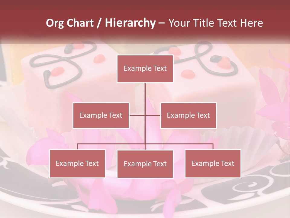 A Plate Of Colorful Desserts With Pink Flowers PowerPoint Template