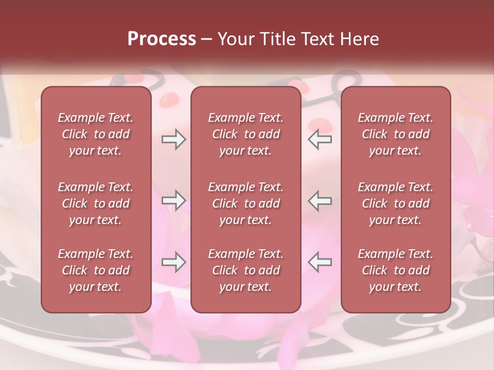 A Plate Of Colorful Desserts With Pink Flowers PowerPoint Template