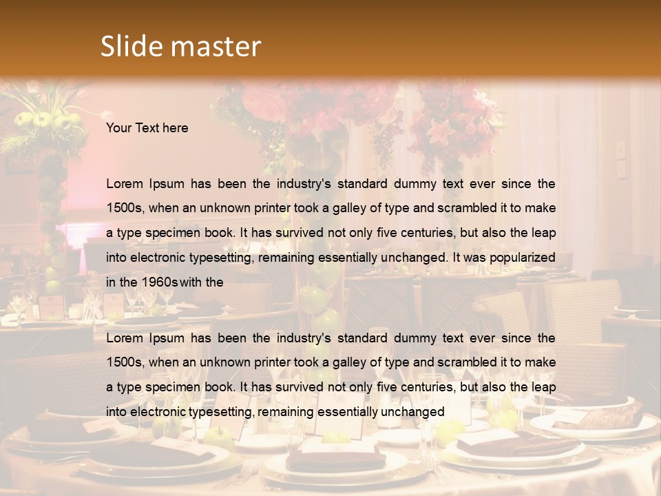 A Table With A Vase Of Flowers On Top Of It PowerPoint Template