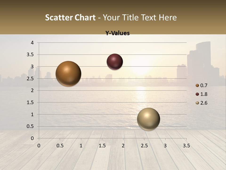 A Wooden Deck Overlooking A Body Of Water With A City In The Background PowerPoint Template