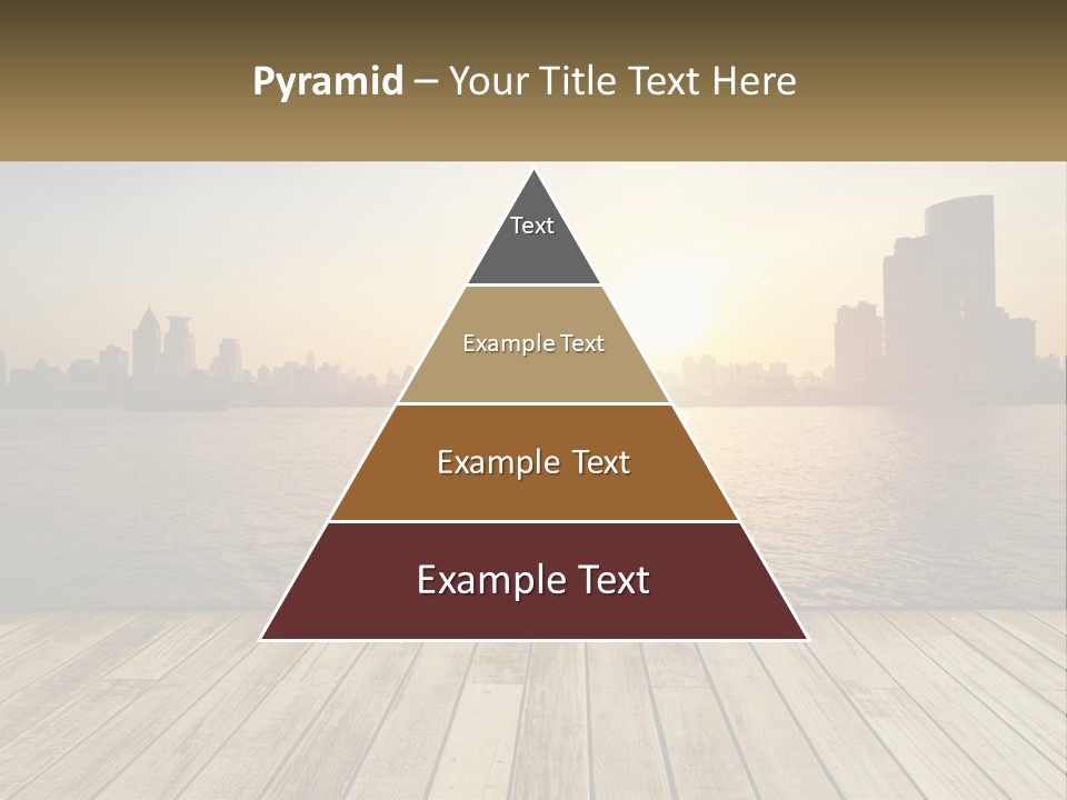 A Wooden Deck Overlooking A Body Of Water With A City In The Background PowerPoint Template