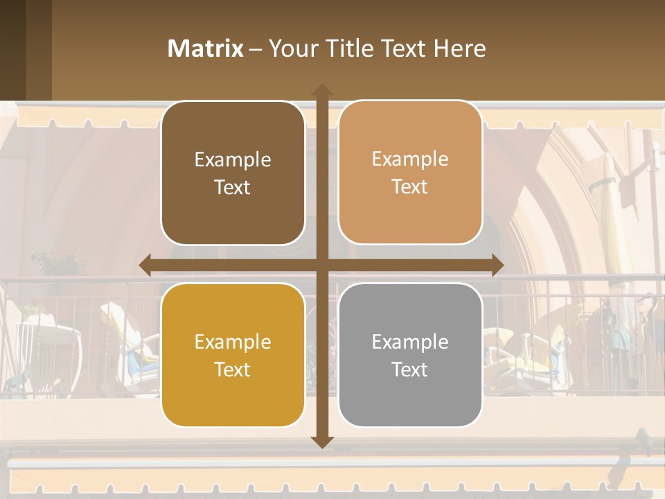 A Balcony With Chairs And A Yellow Awning PowerPoint Template