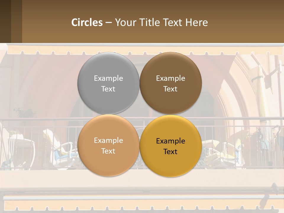A Balcony With Chairs And A Yellow Awning PowerPoint Template