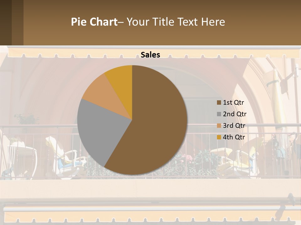 A Balcony With Chairs And A Yellow Awning PowerPoint Template