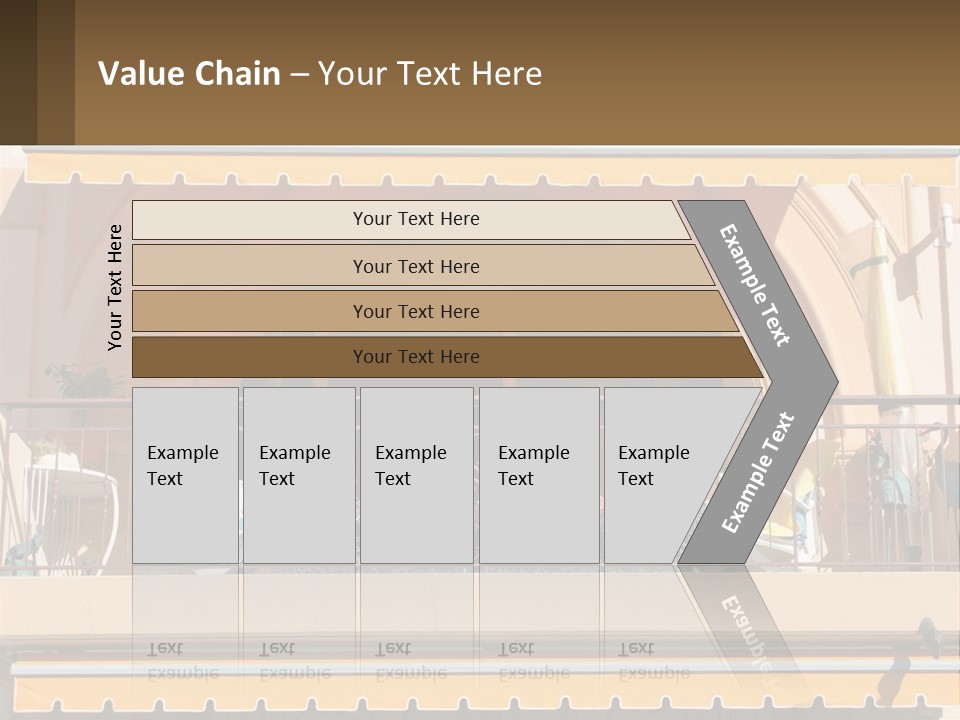 A Balcony With Chairs And A Yellow Awning PowerPoint Template