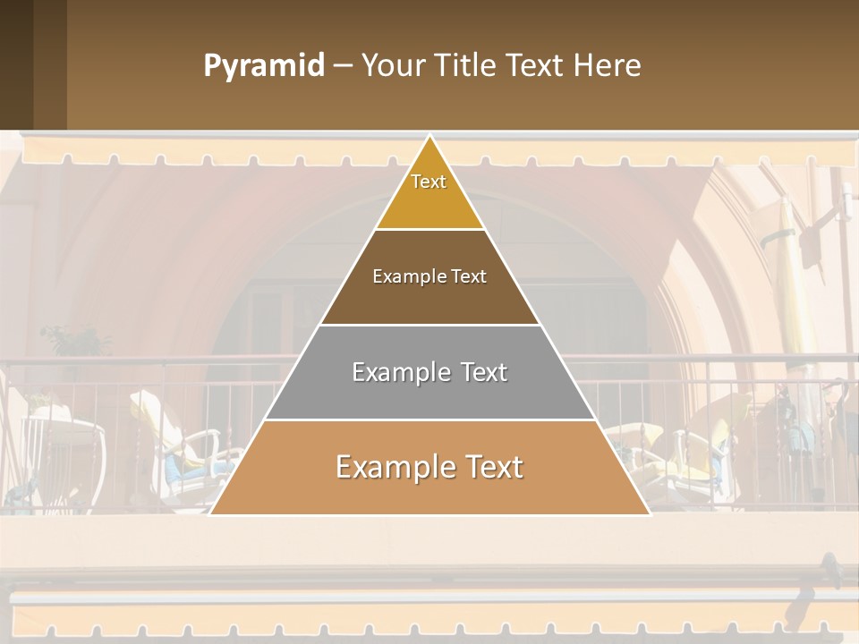 A Balcony With Chairs And A Yellow Awning PowerPoint Template