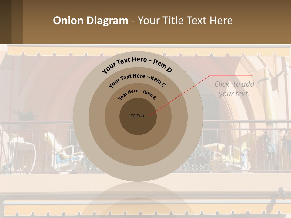 A Balcony With Chairs And A Yellow Awning PowerPoint Template