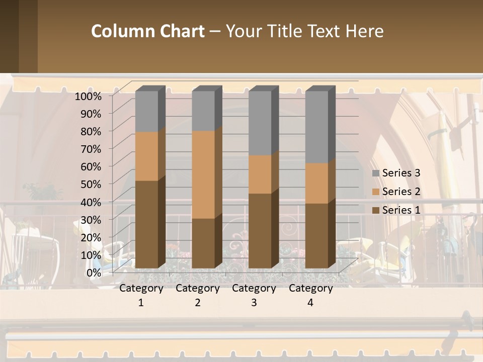 A Balcony With Chairs And A Yellow Awning PowerPoint Template