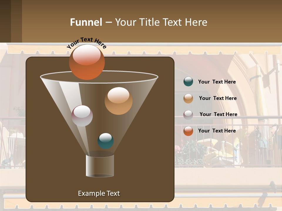 A Balcony With Chairs And A Yellow Awning PowerPoint Template