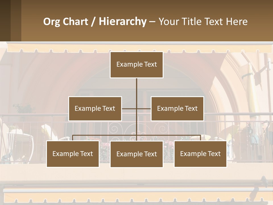 A Balcony With Chairs And A Yellow Awning PowerPoint Template