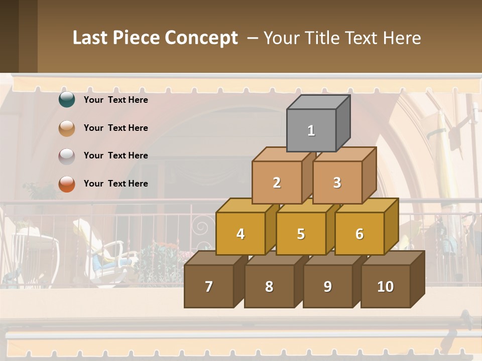 A Balcony With Chairs And A Yellow Awning PowerPoint Template