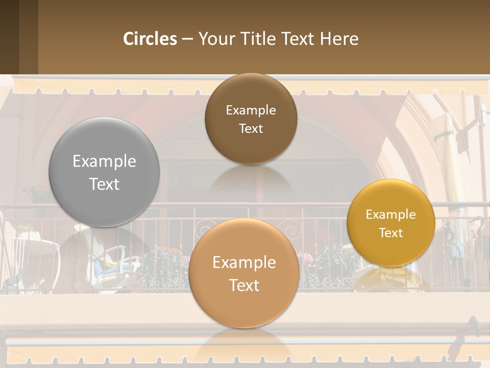 A Balcony With Chairs And A Yellow Awning PowerPoint Template