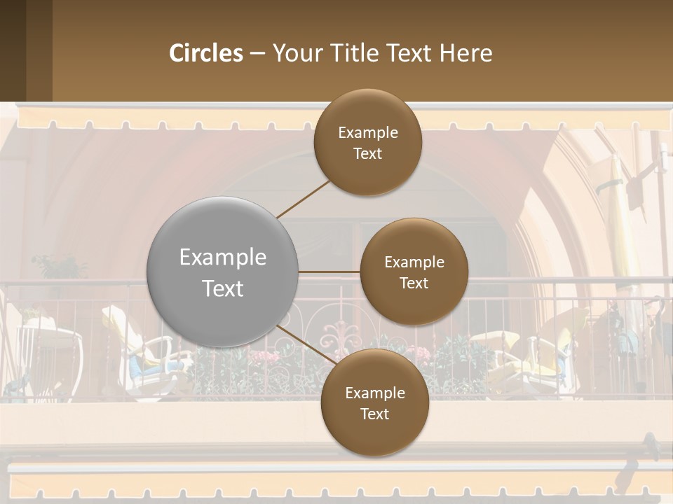 A Balcony With Chairs And A Yellow Awning PowerPoint Template