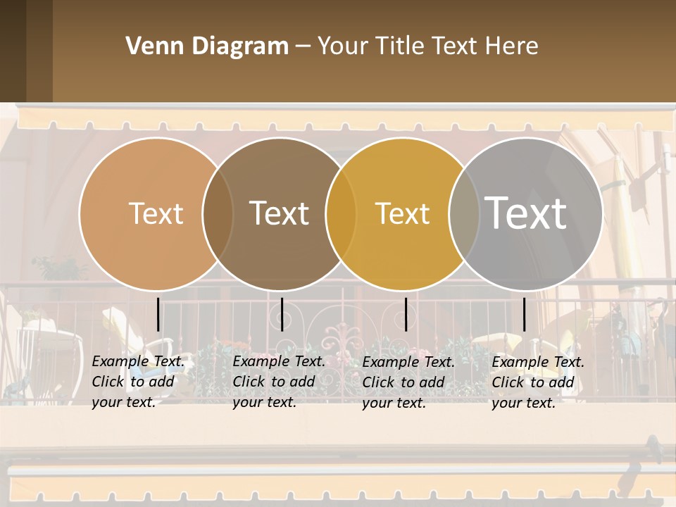 A Balcony With Chairs And A Yellow Awning PowerPoint Template