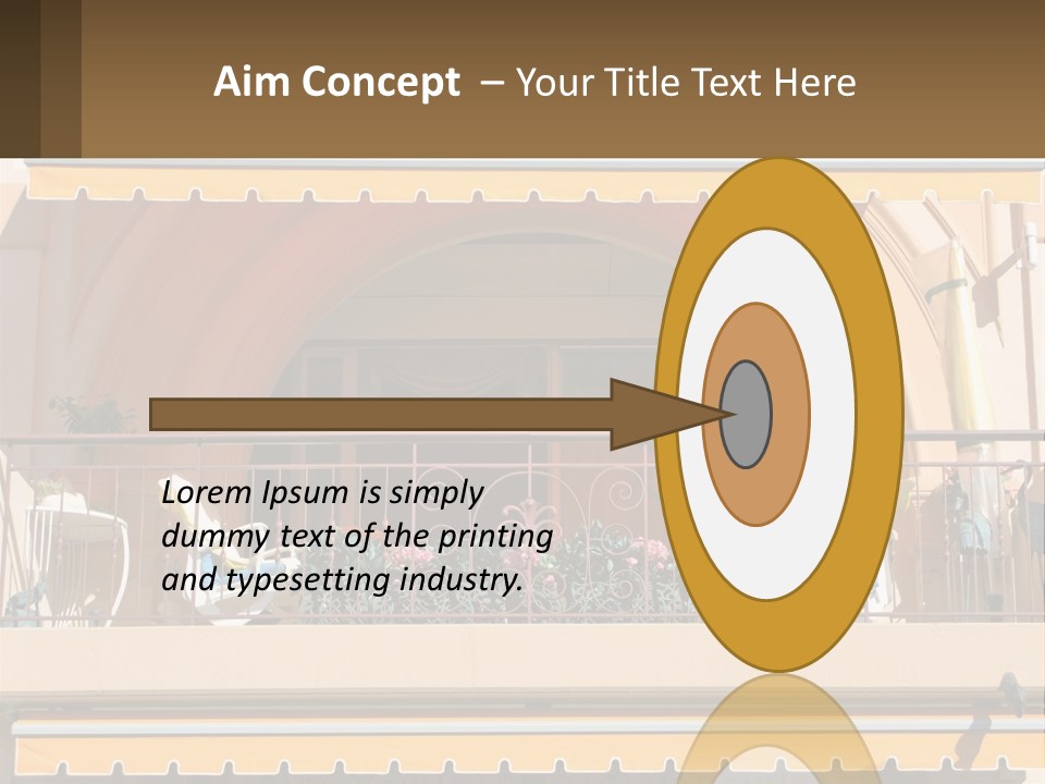 A Balcony With Chairs And A Yellow Awning PowerPoint Template