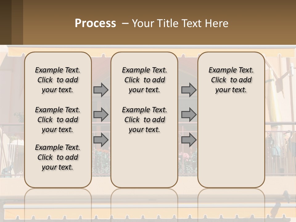 A Balcony With Chairs And A Yellow Awning PowerPoint Template