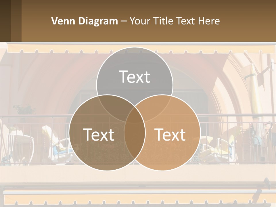 A Balcony With Chairs And A Yellow Awning PowerPoint Template