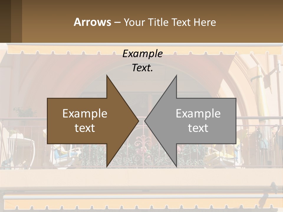 A Balcony With Chairs And A Yellow Awning PowerPoint Template