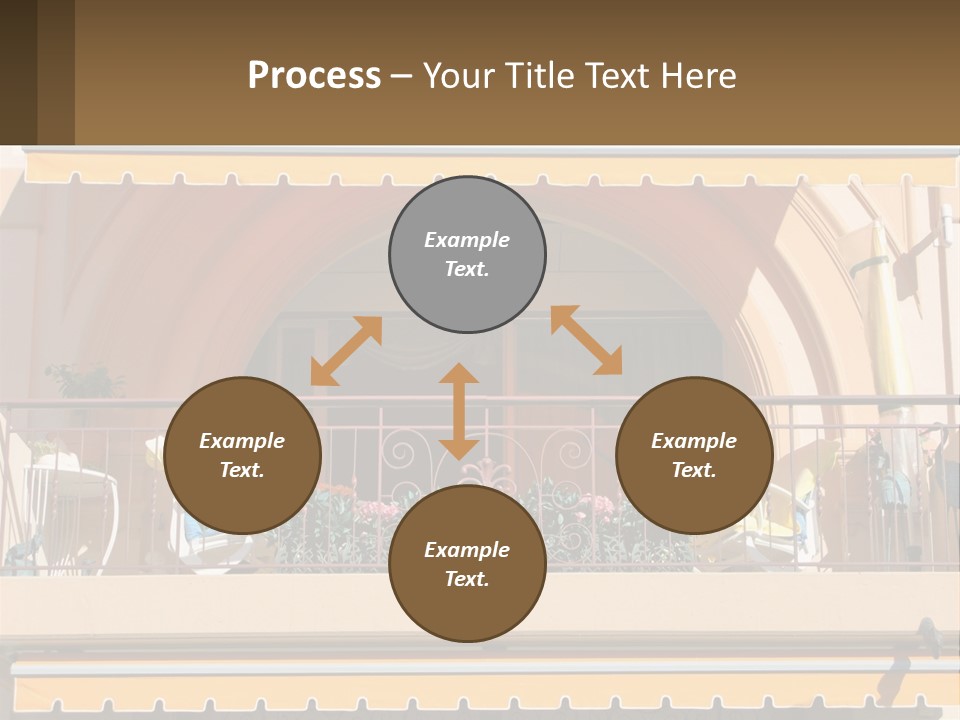 A Balcony With Chairs And A Yellow Awning PowerPoint Template