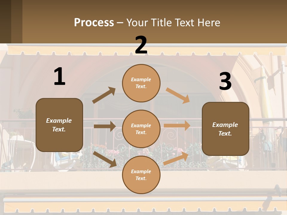 A Balcony With Chairs And A Yellow Awning PowerPoint Template