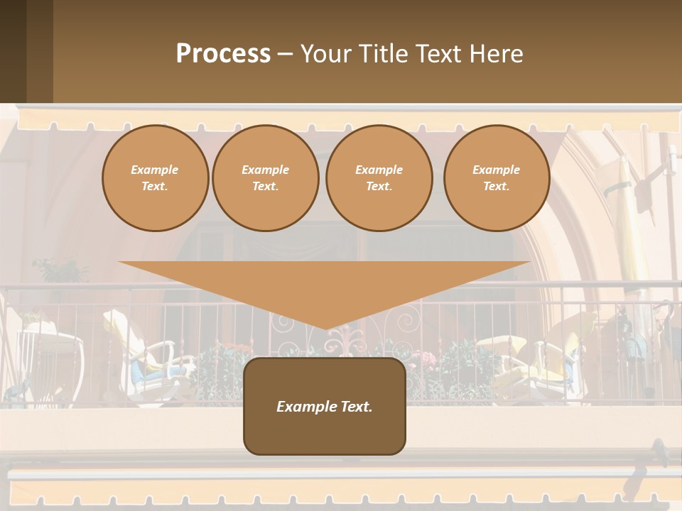 A Balcony With Chairs And A Yellow Awning PowerPoint Template