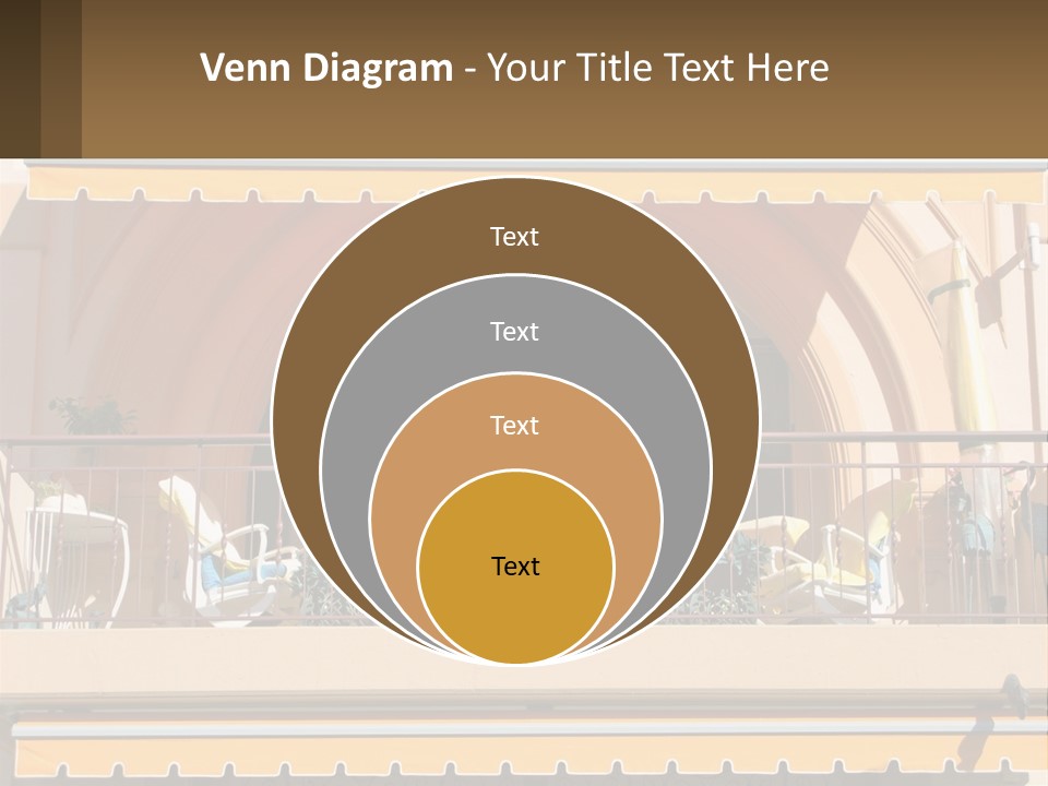 A Balcony With Chairs And A Yellow Awning PowerPoint Template