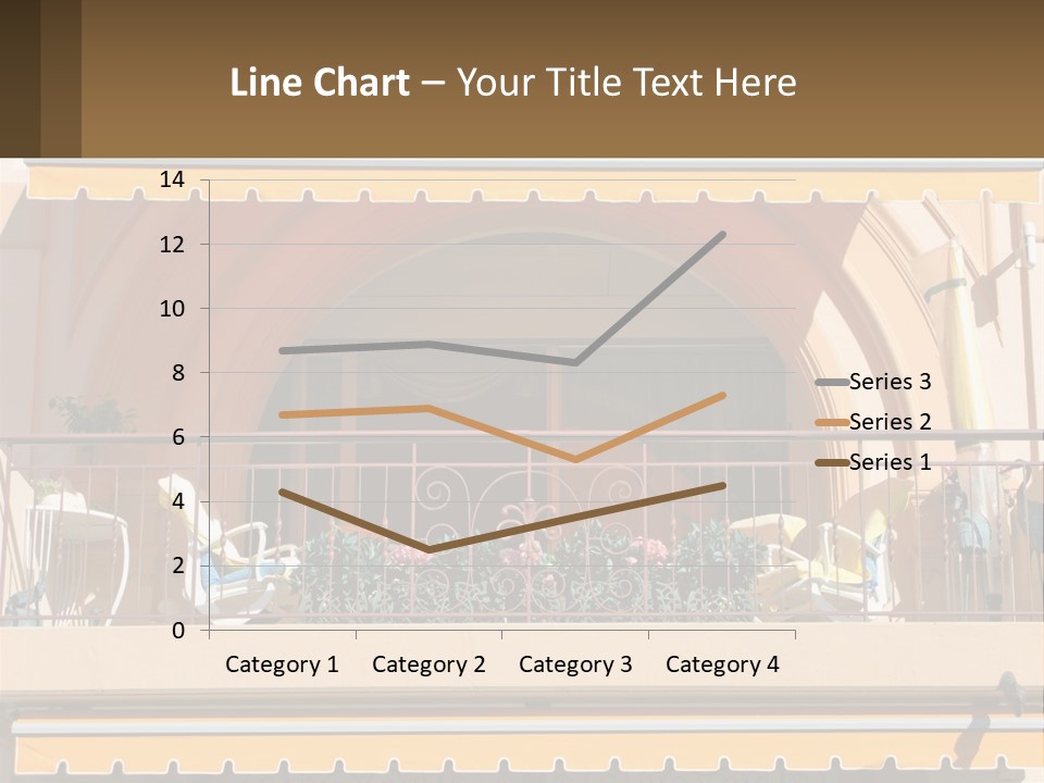 A Balcony With Chairs And A Yellow Awning PowerPoint Template
