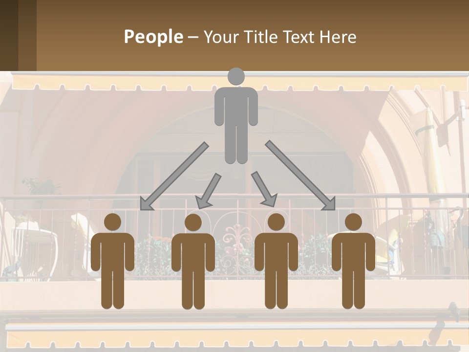 A Balcony With Chairs And A Yellow Awning PowerPoint Template