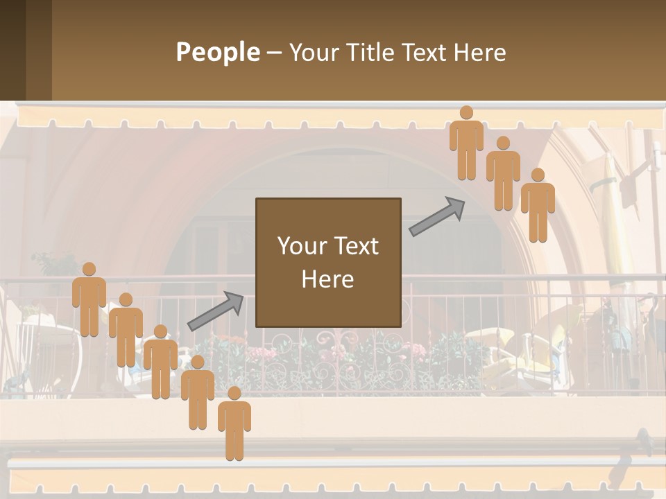 A Balcony With Chairs And A Yellow Awning PowerPoint Template