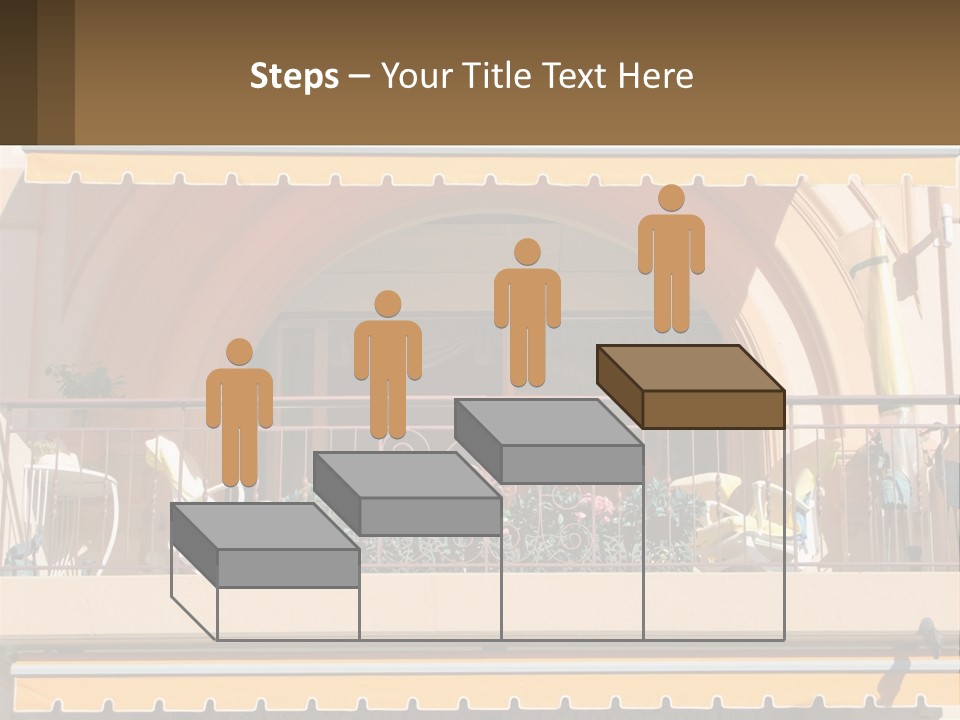 A Balcony With Chairs And A Yellow Awning PowerPoint Template