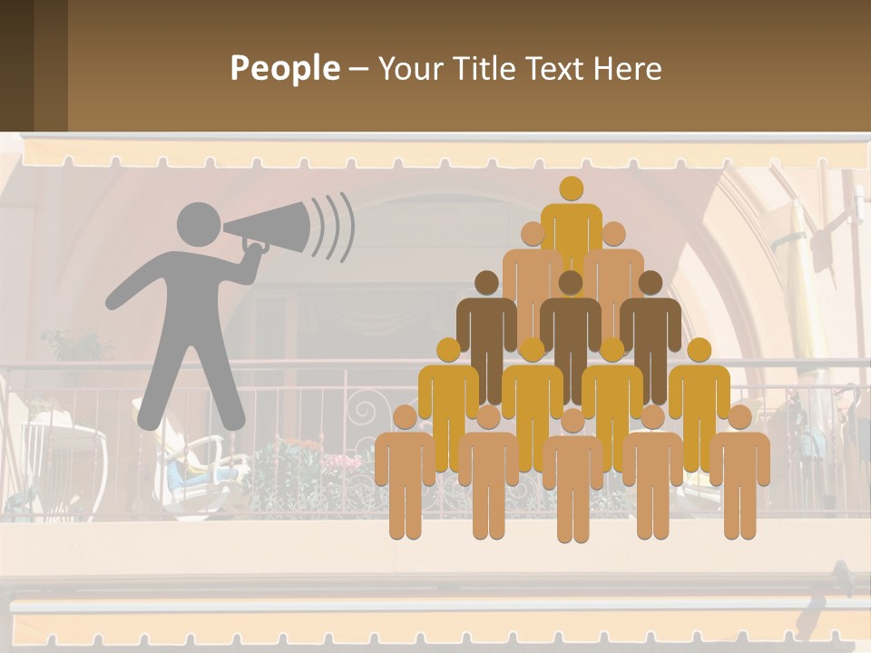 A Balcony With Chairs And A Yellow Awning PowerPoint Template