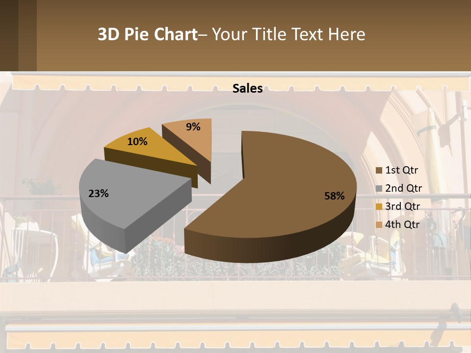 A Balcony With Chairs And A Yellow Awning PowerPoint Template