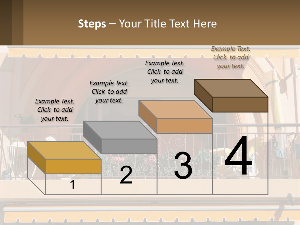 A Balcony With Chairs And A Yellow Awning PowerPoint Template