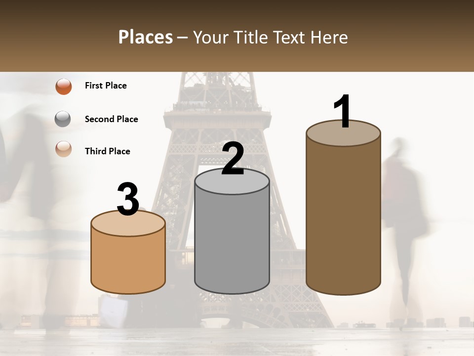 A Group Of People Standing In Front Of The Eiffel Tower PowerPoint Template