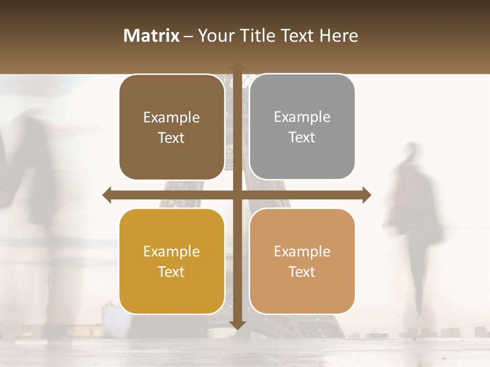 A Group Of People Standing In Front Of The Eiffel Tower PowerPoint Template