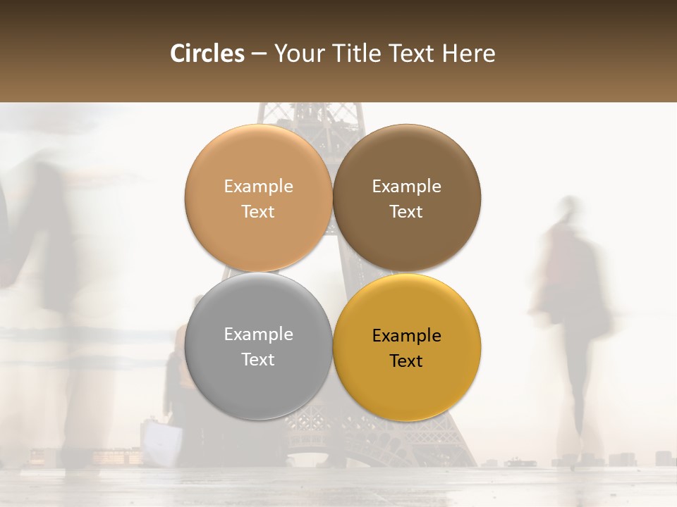 A Group Of People Standing In Front Of The Eiffel Tower PowerPoint Template