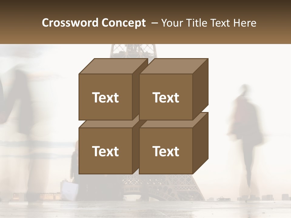 A Group Of People Standing In Front Of The Eiffel Tower PowerPoint Template