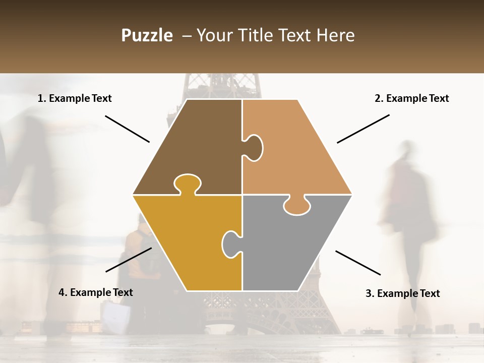 A Group Of People Standing In Front Of The Eiffel Tower PowerPoint Template