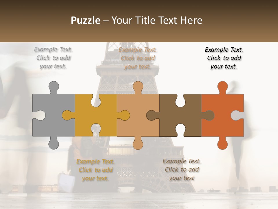 A Group Of People Standing In Front Of The Eiffel Tower PowerPoint Template