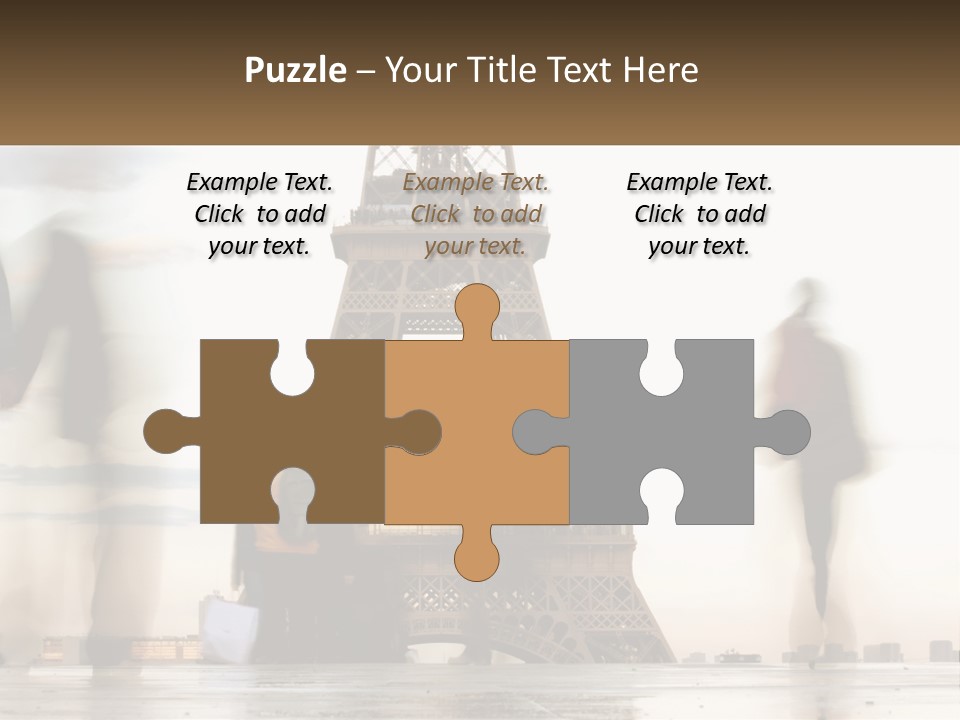 A Group Of People Standing In Front Of The Eiffel Tower PowerPoint Template