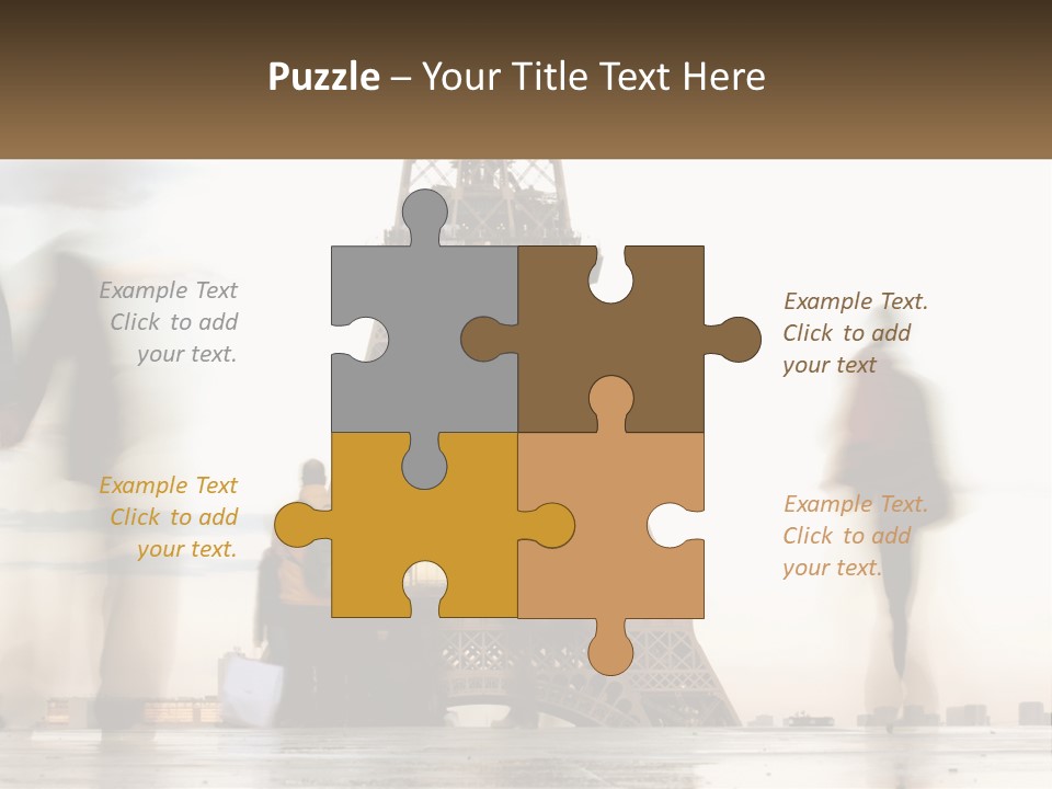 A Group Of People Standing In Front Of The Eiffel Tower PowerPoint Template