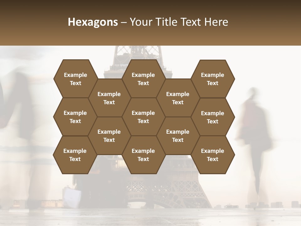 A Group Of People Standing In Front Of The Eiffel Tower PowerPoint Template