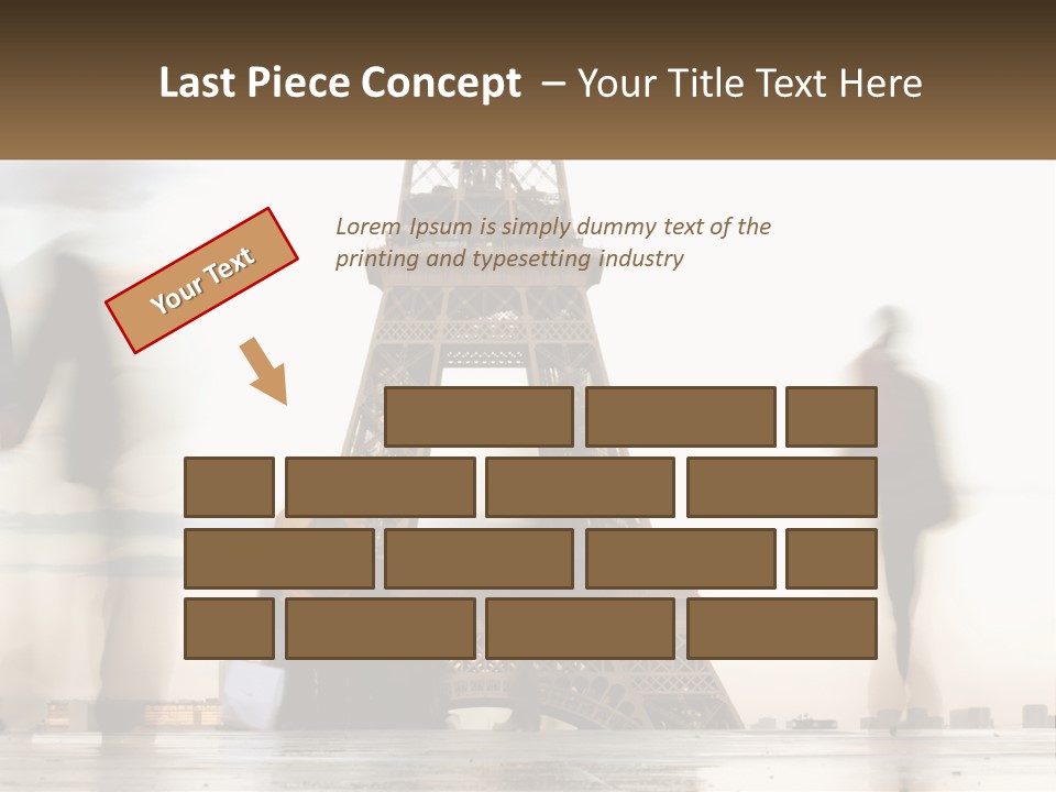 A Group Of People Standing In Front Of The Eiffel Tower PowerPoint Template